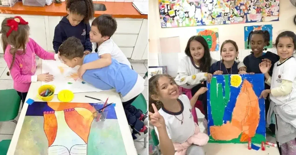 Artista plástico e crianças transformam resíduos plásticos em arte no projeto “Natureza Plástica”