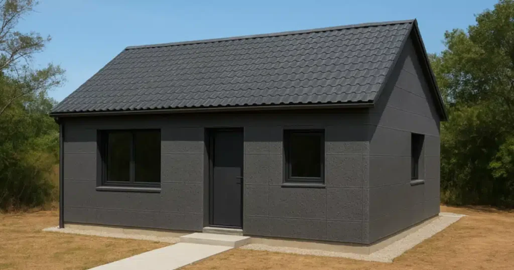Casas feitas de plástico reciclado