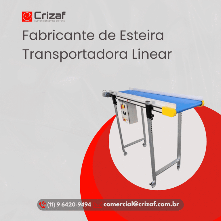 Esteira Transportadora Linear pra Indústria Plástica - Crizaf