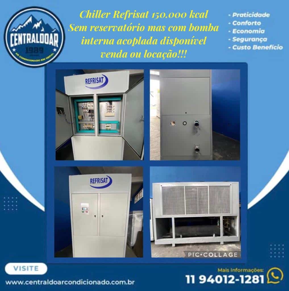 Chiller Refrisar 150.00Kcal Sem Reservatório para Locação e Venda - Central do Ar