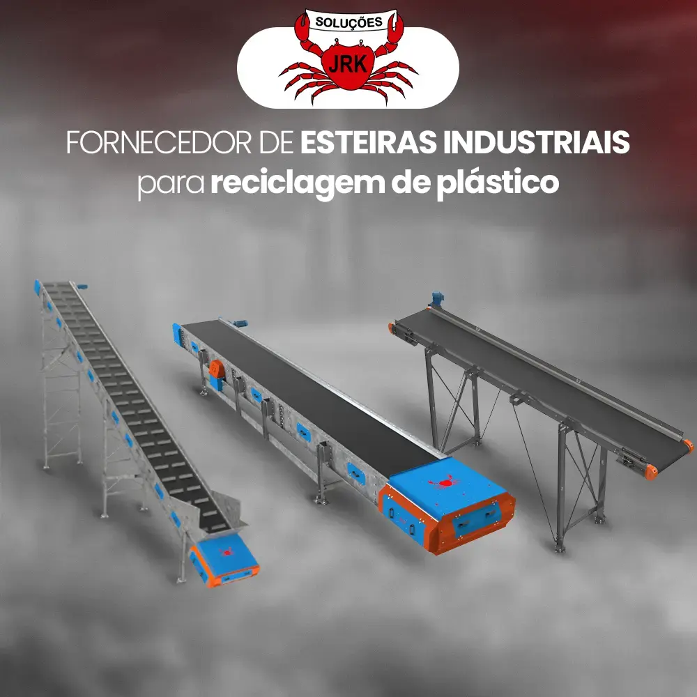 Fornecedor de esteiras industriais para reciclagem de plástico - JRK Soluções