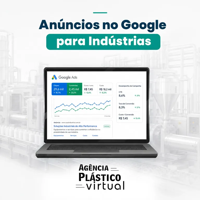 Anúncios no Google para indústrias plástico - Agência Plástico Virtual