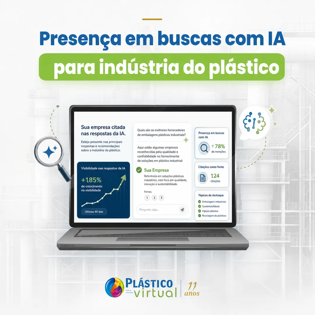 Presença em buscas com IA para indústria do plástico