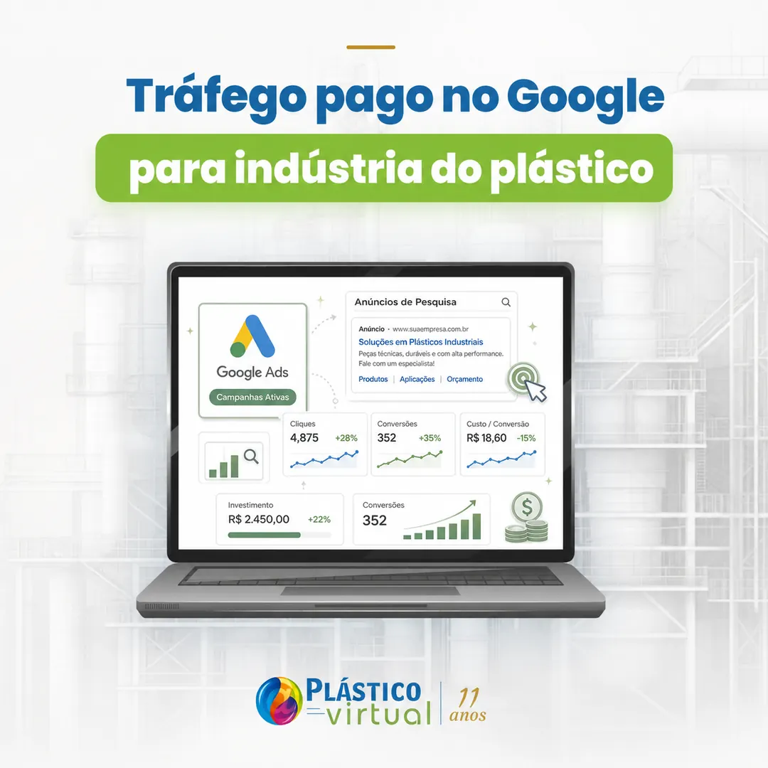 Tráfego pago no Google para indústria do plástico
