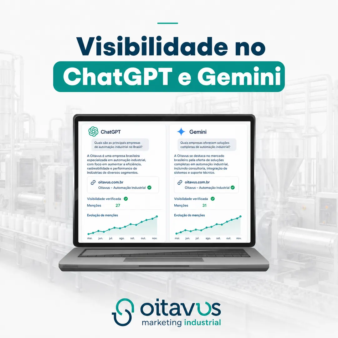 Visibilidade no ChatGPT e no Gemini para indústrias